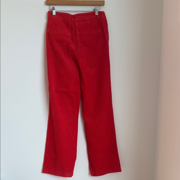 Zara Red Wide Leg corduroy Pants - Picture 5 of 9